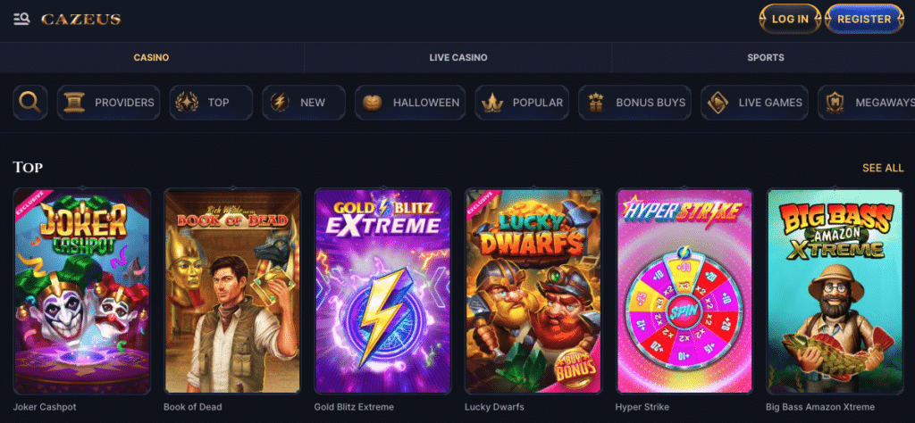 cazeus casino games